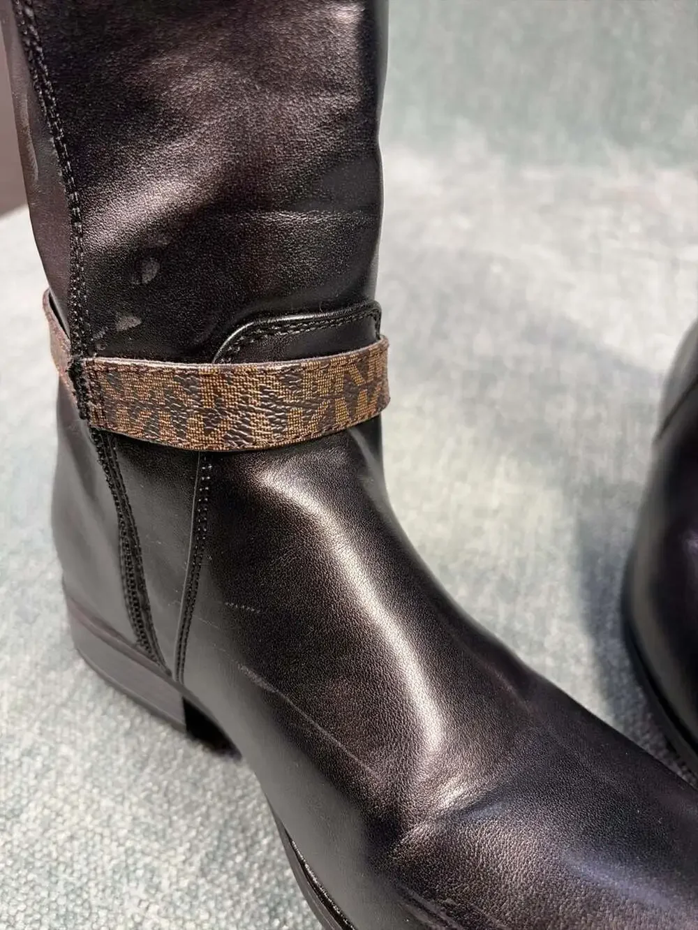 Michael Kors Riding Boots Tall Shaft Finley Bransyn Logo Detail Size 5
